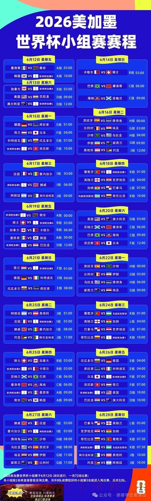 2026世界杯赛程网站 2026世界杯赛程网站
